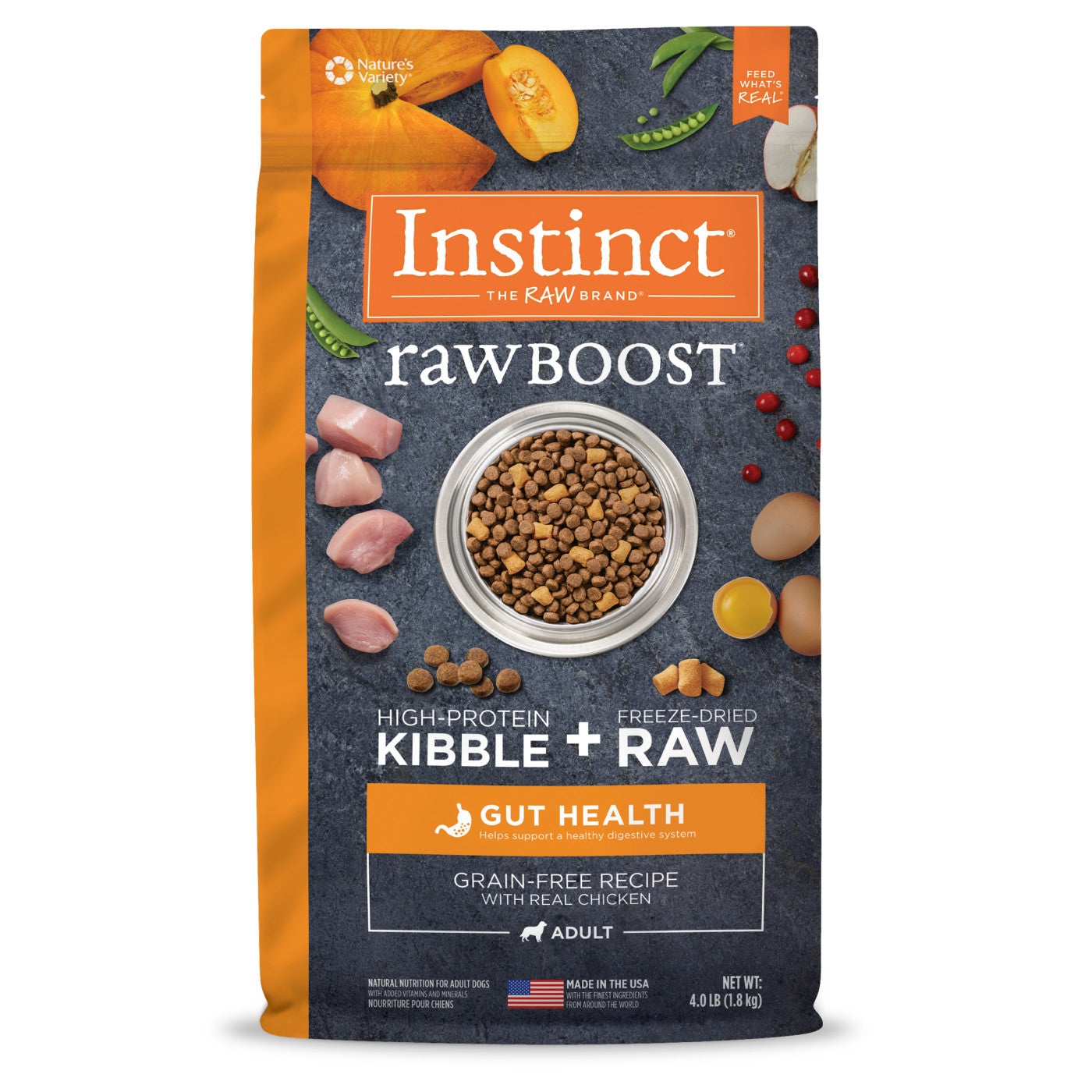 Instinct Raw Boost Adult Gut Health Grain Free Chicken Dry Dog Food (18lb) - Dry Dog Food - The Family Pet