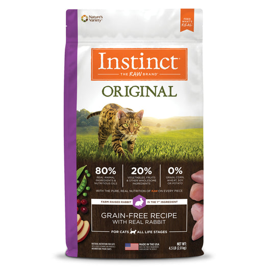 Instinct Original All Life Stages Rabbit Dry Cat Food (4.5lb) - Instinct Dry Cat Food - The Family Pet