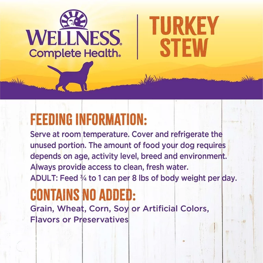 Wellness Adult Turkey Stew Wet Dog Food (12.5oz)