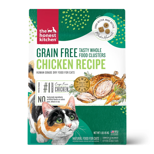 Dry Cat Food Grain Free Chicken Clusters 1 Lb 🐔