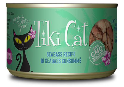 Wet Cat Food Seabass Oahu Luau 2.8 Oz Tikicat ✅