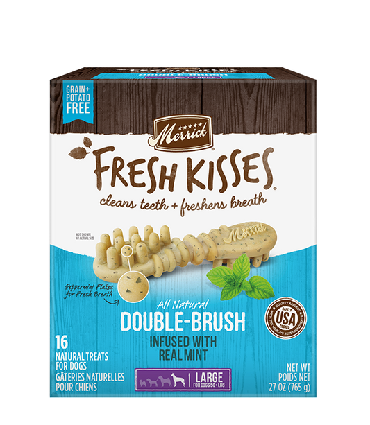 Merrick Fresh Kisses Mint Dental Treats For Large Dogs (27oz) (16Ct) - Merrick Dog Treats - The Family Pet