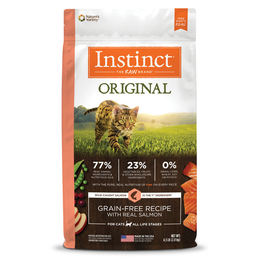 Instinct Original All Life Stages Salmon Dry Cat Food (4.5lb) - Instinct Dry Cat Food - The Family Pet