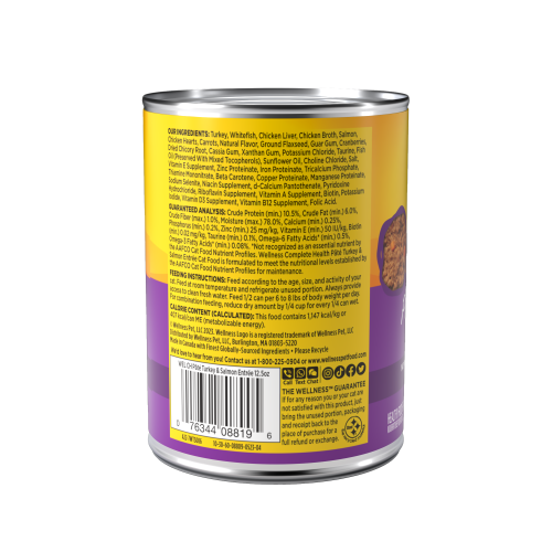 Wellness Complete Health Adult Turkey and Salmon Pate Wet Cat Food (5.5oz)
