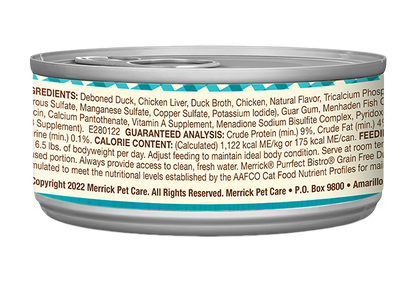 Merrick Purrfect Bistro Grain Free Adult Duck Pate Cat Food (3oz) - Merrick Wet Cat Food - The Family Pet