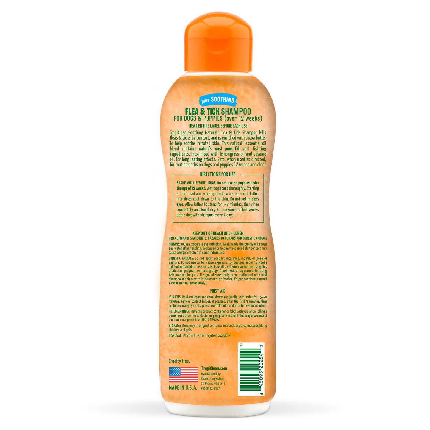 Tropiclean Flea Tick Dog Soothing Shampoo 20oz Natural 🧴