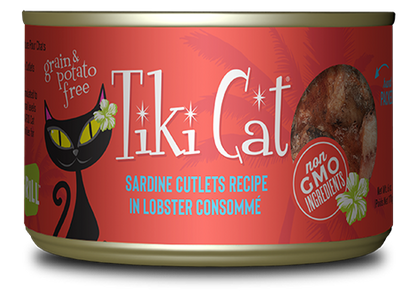 Wet Cat Food Sardine Cutlets Lobster Consomme 2.8 Oz Tikicat ✅