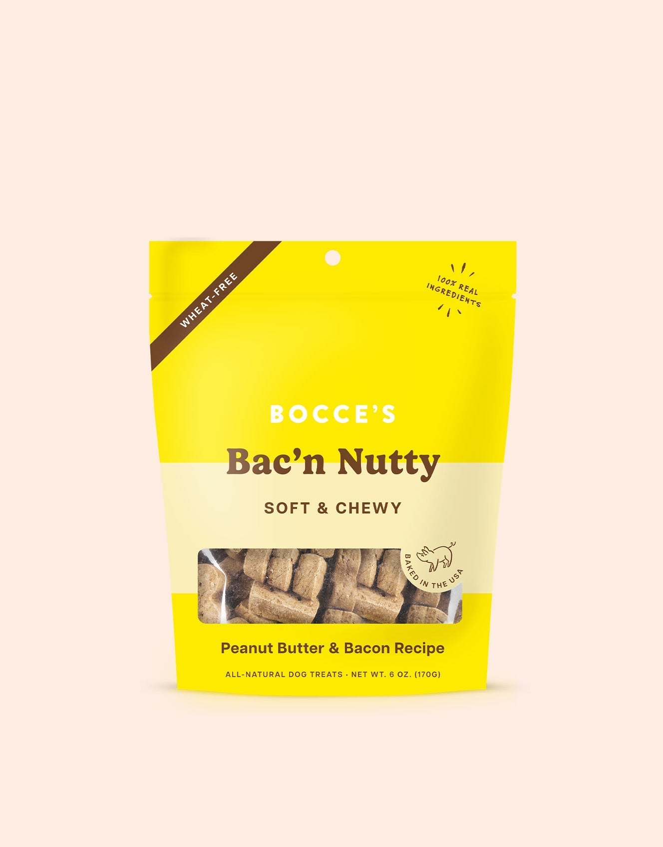 Bocces Soft and Chewy Bac'n Nutty Dog Treats (6oz) - Soft and Chewy Dog Treats - The Family Pet