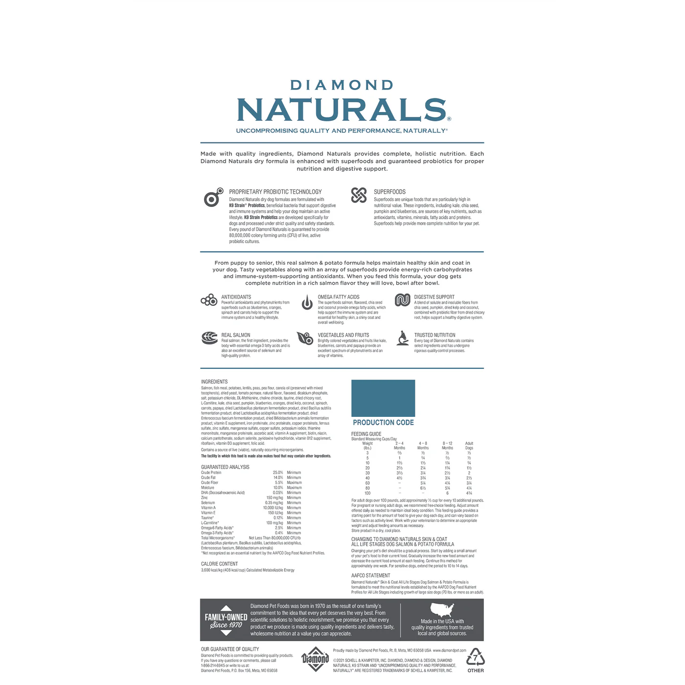 Diamond Naturals Adult Skin & Coat Salmon and Potato Dry Dog Food - Diamond Naturals Dry Dog Food - The Family Pet