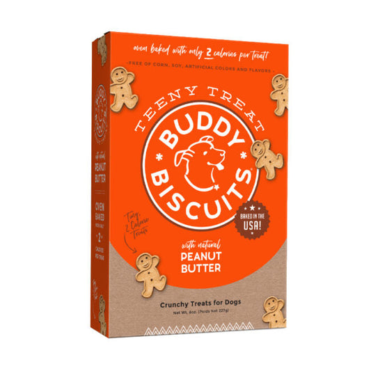 Box of Buddy Biscuits dog treats with orange and brown design