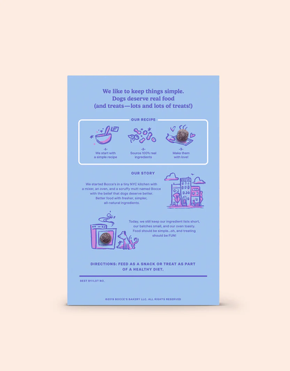 Bocce's Crispies Peanut Butter and Blueberry Dog Treats