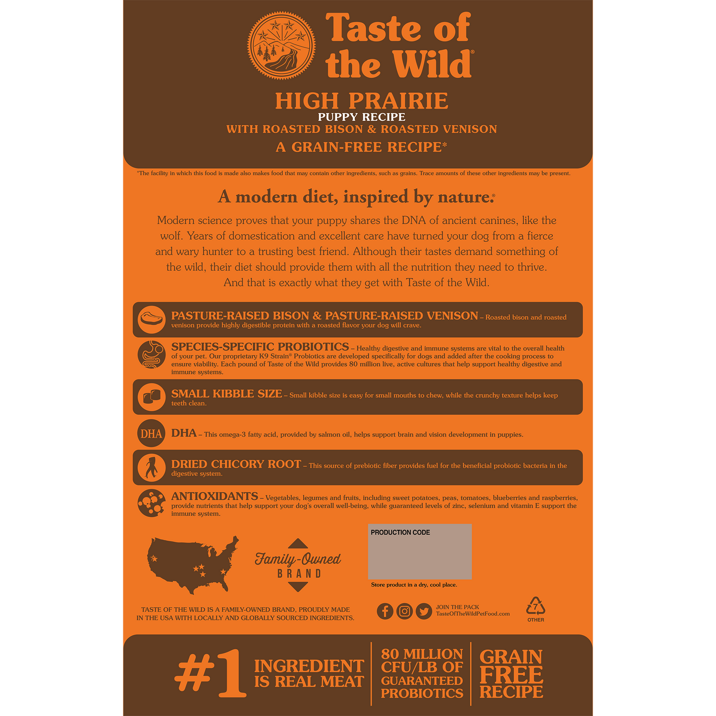 Taste of the Wild Puppy High Prairie Bison and Venison Canine Food