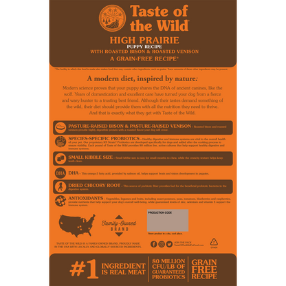Taste of the Wild Puppy High Prairie Bison and Venison