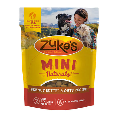 Zuke's Adult Mini Naturals Peanut Butter and Oats Dog Treats at Purrfect Pet Kingdom