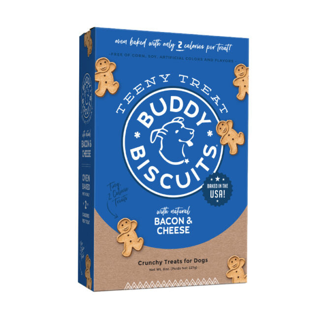 Buddy Biscuits Crunchy Teeny Treats Bacon and Cheese (8oz) - Dog Biscuits - The Family Pet