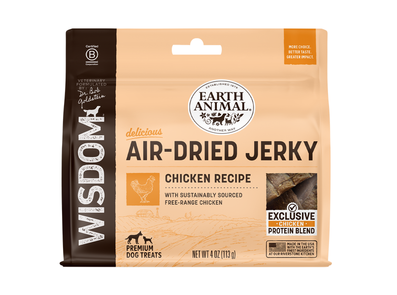 Earth Animal Wisdom Air Dried Chicken Jerky Dog Treats (4oz)