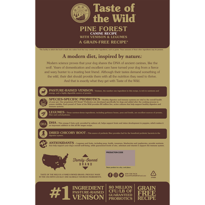 Taste of the Wild Adult Pine Forest Venison and Legumes