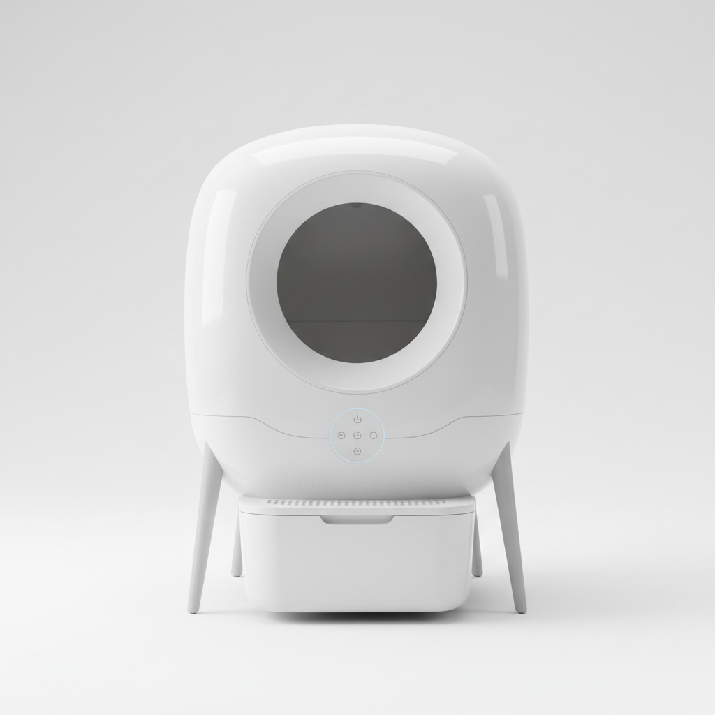 Smart WiFi Self-Cleaning Litter Box white background product shot at Purrfect Pet Kingdom