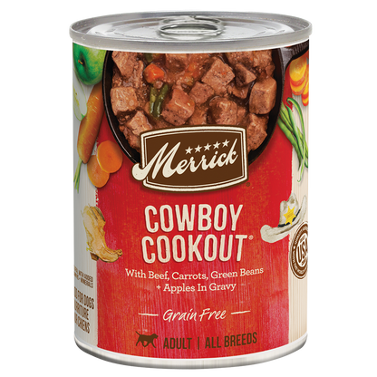 Purrfect Pet Kingdom Premium Merrick Grain Free Cowboy Cookout Wet Dog Food (12.7oz) For Cats - Durable and stylish design for animals