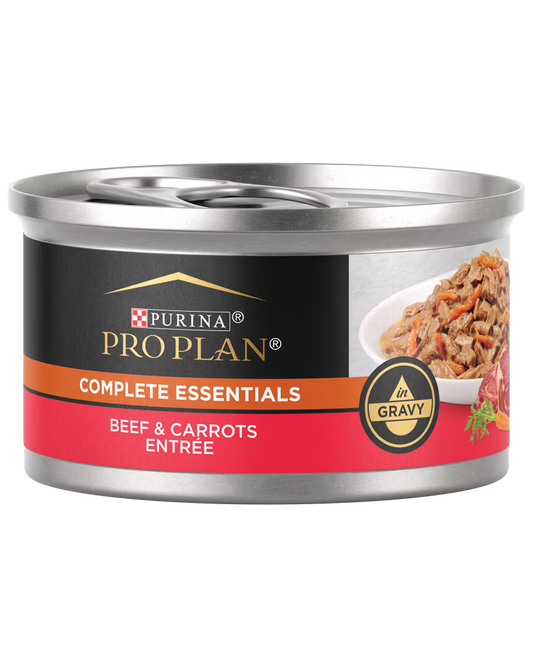 Pro Plan Complete Essentials Beef & Carrots Entrée in Gravy Wet Cat Food (3oz) - Pro Plan Wet Cat Food - The Family Pet
