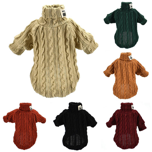 Winter Warm Knitted Turtleneck Sweater for Small Dogs or