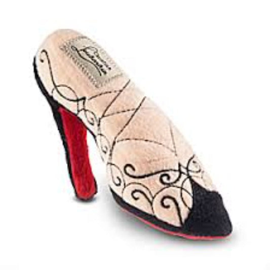 Christian Loubarkin Noir Petite Size Shoe Plush Squeak Dog Toy