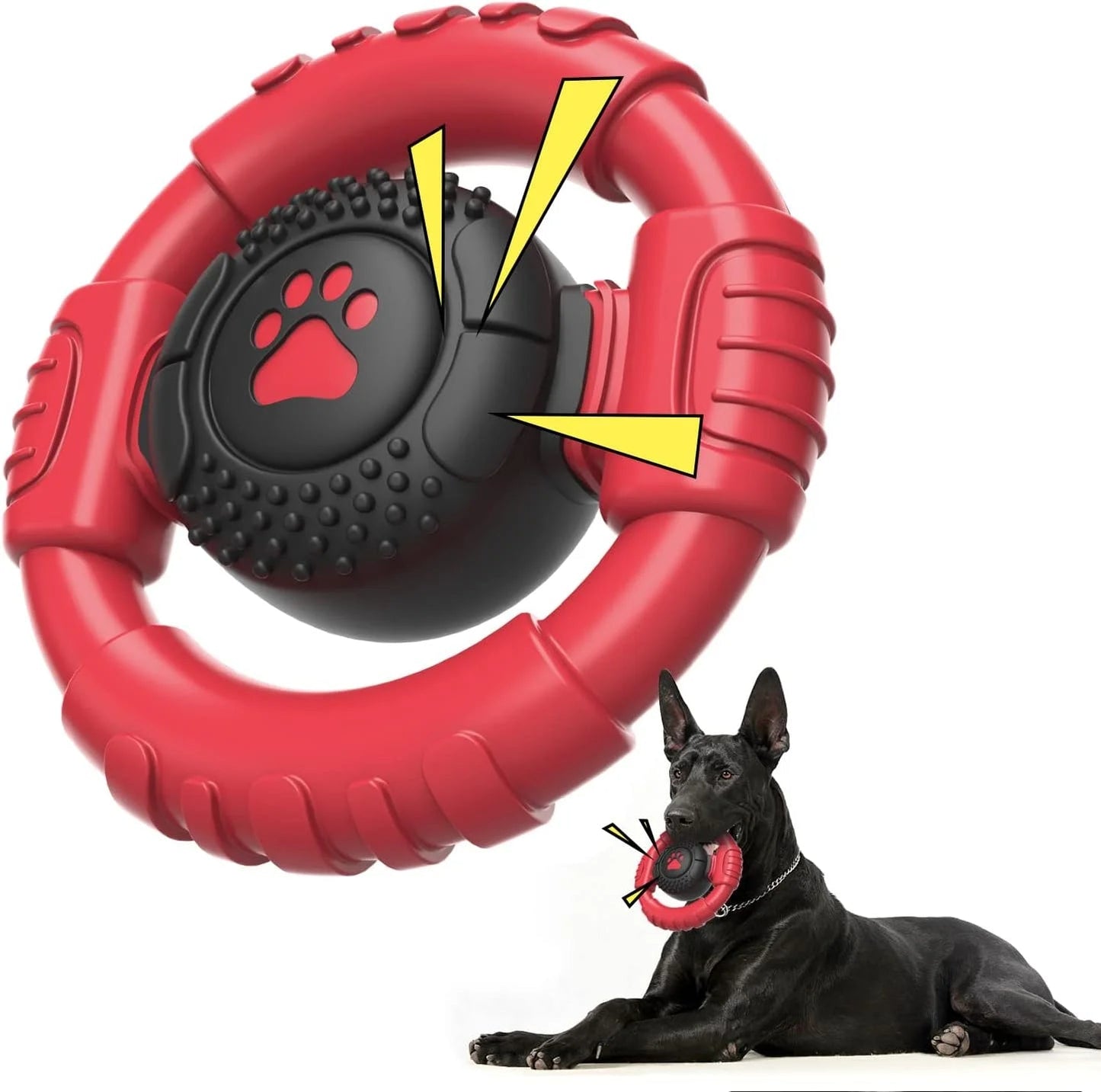 Purrfect Pet Kingdom indestructible chew toys for aggressive chewers in red and black for strong jaws