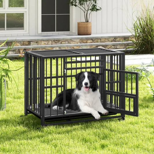 Purrfect Pet Kingdom Indestructible Dog Cage for Big Dogs Black Purrfect Pet Kingdom