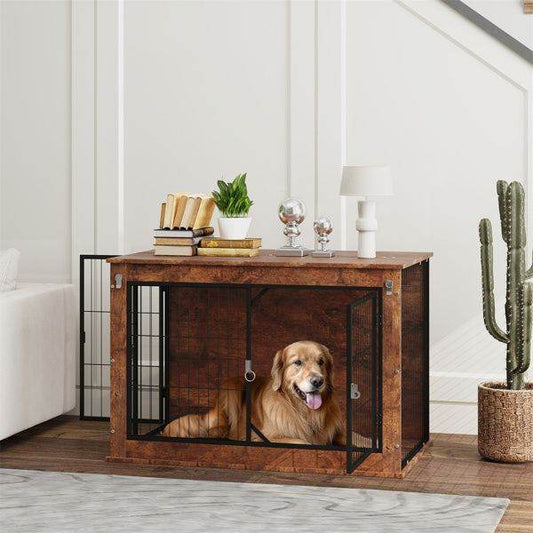 Purrfect Pet Kingdom Indoor Dog Crate with Lock as picture Purrfect Pet Kingdom