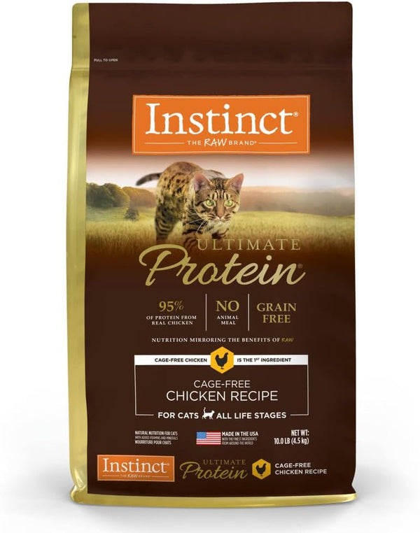 Instinct Ultimate Protein Cage-Free Chicken Recipe Healthy Cat Food for All Life Stages in 10 lb Bag