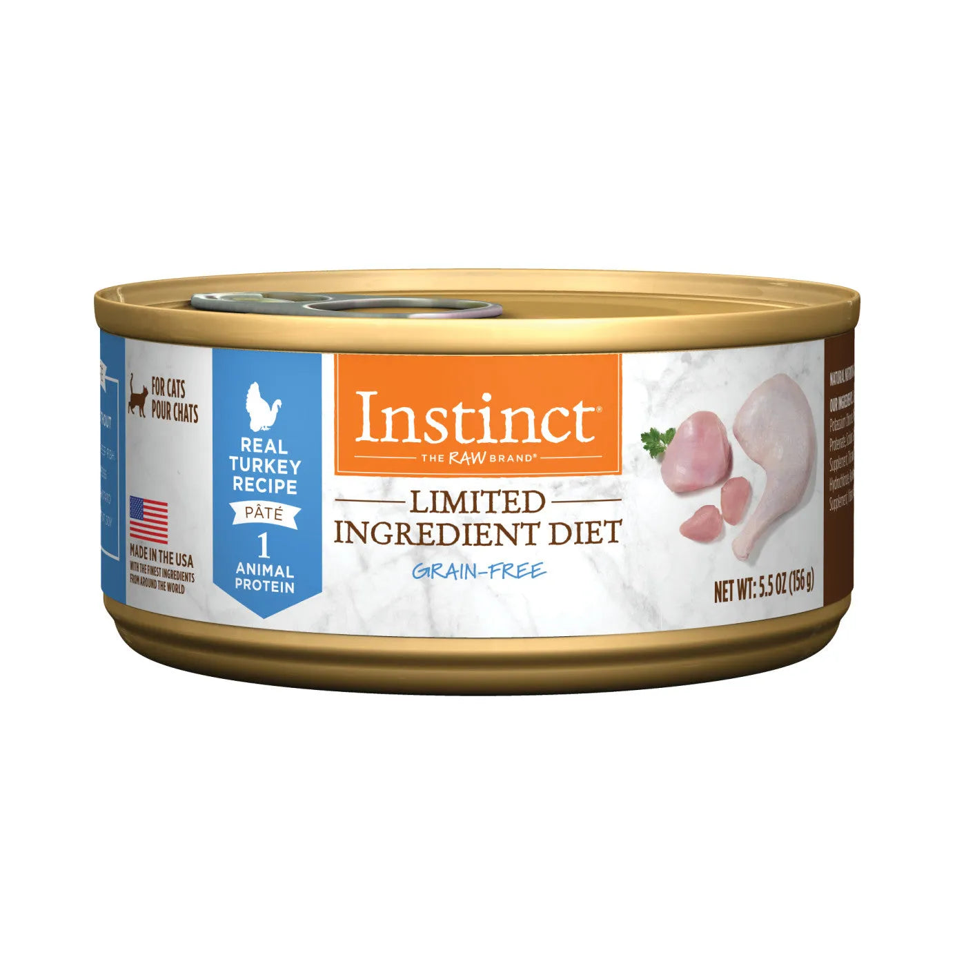 Instinct Limited Ingredient All Life Stages Turkey Wet Cat Food by Purrfect Pet Kingdom, 5.5oz can, perfect for all cats.