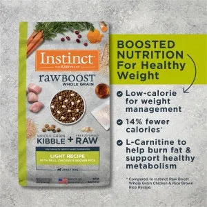 Instinct Raw Boost Whole Grain Light Chicken & Brown Rice Recipe Dry Dog Food (18lb) by The Family Pet, featuring a light ...