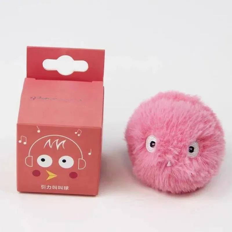 Interactive Ball Smart Cat Toys by WTN Essentials in yellow, plush electric design, perfect for catnip training and playtime.