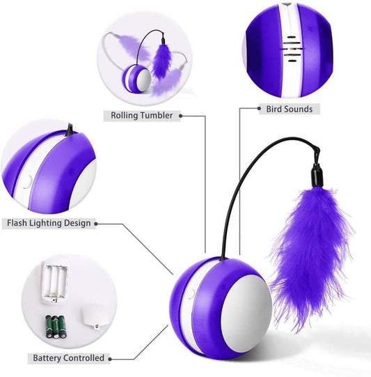 Purrfect Pet Kingdom Interactive LED Cat Toy with Feather Purrfect Pet Kingdom