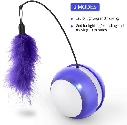 Purrfect Pet Kingdom Interactive LED Cat Toy with Feather blue Purrfect Pet Kingdom