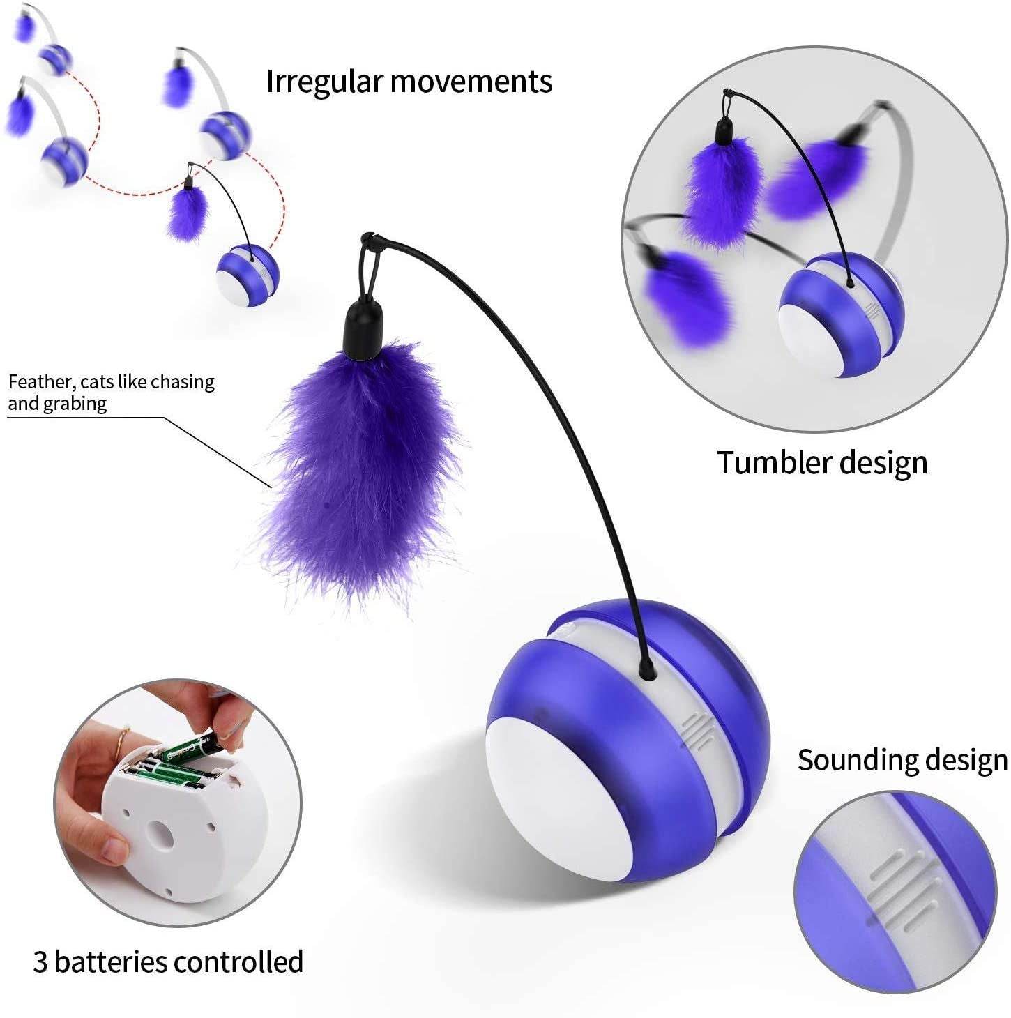 Purrfect Pet Kingdom Interactive LED Cat Toy with Feather Purrfect Pet Kingdom