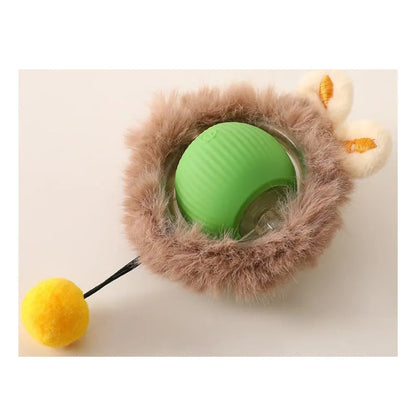 Interactive Self-Rotating Rolling Ball Toy for Active Cats by Purrfect Pet Kingdom in red, ideal for playful feline fun.