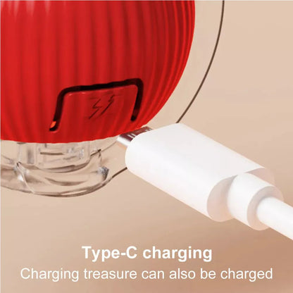 Interactive Self-Rotating Rolling Ball Toy for Active Cats by Purrfect Pet Kingdom in red, ideal for playful feline fun.