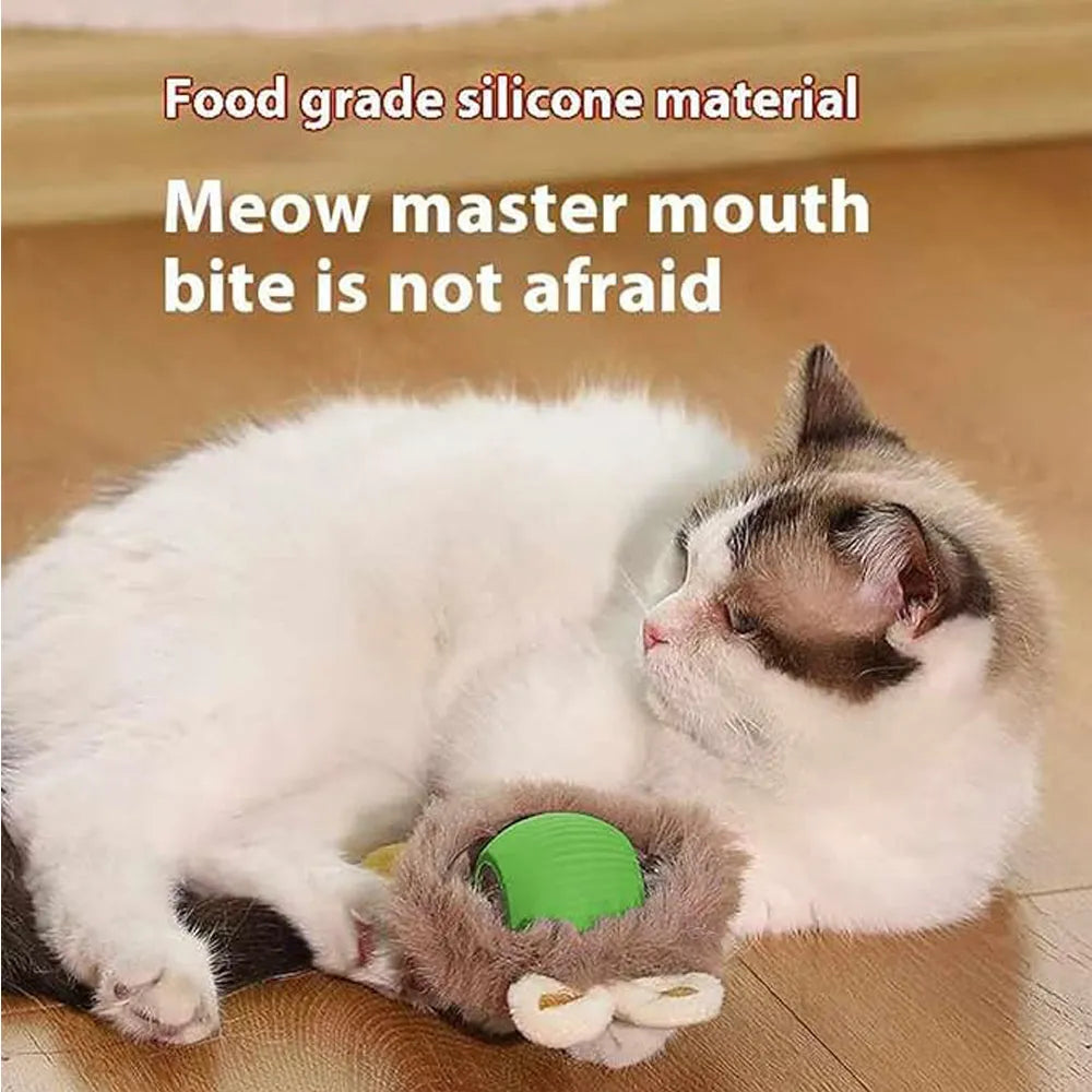 Interactive Self-Rotating Rolling Ball Toy for Active Cats by Purrfect Pet Kingdom in red, ideal for playful feline fun.