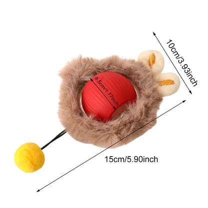 Interactive Self-Rotating Rolling Ball Toy for Active Cats by Purrfect Pet Kingdom in red, ideal for playful feline fun.