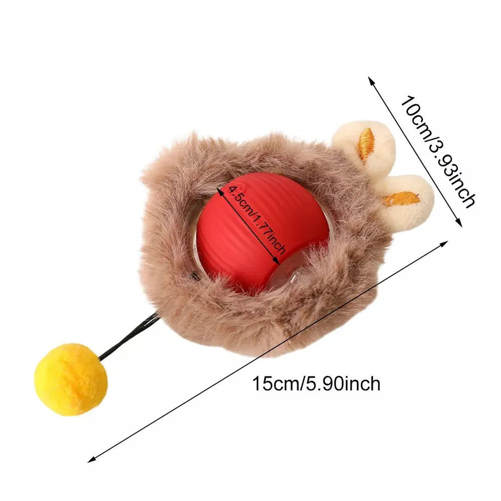 Interactive Self-Rotating Rolling Ball Toy for Active Cats by Purrfect Pet Kingdom in red, ideal for playful feline fun.