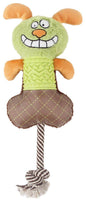 Purrfect Pet Kingdom interactive squeaking dog toy with plush head and durable rope for chewing