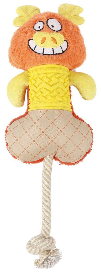 Purrfect Pet Kingdom Interactive Squeaking Dog Toy Plush Orange Yellow Purrfect Pet Kingdom