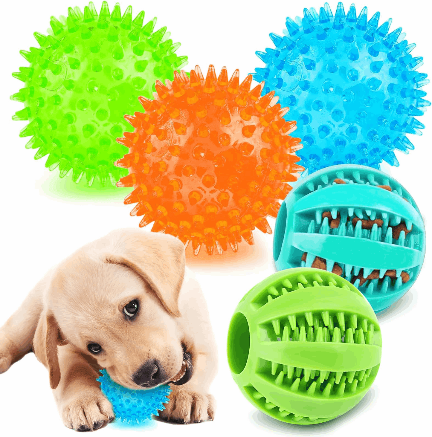 Dog Treats 2 5 Squeaky Interactive Dog Balls for Puppy Teeth