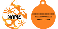 Island Floral Orange HD Dog ID Tag