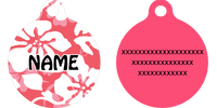 Island Floral Pink HD Dog ID Tag