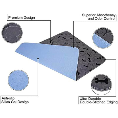 Purrfect Pet Kingdom washable pee pads for cats and dogs with anti-slip silica gel and double-stitched edging
