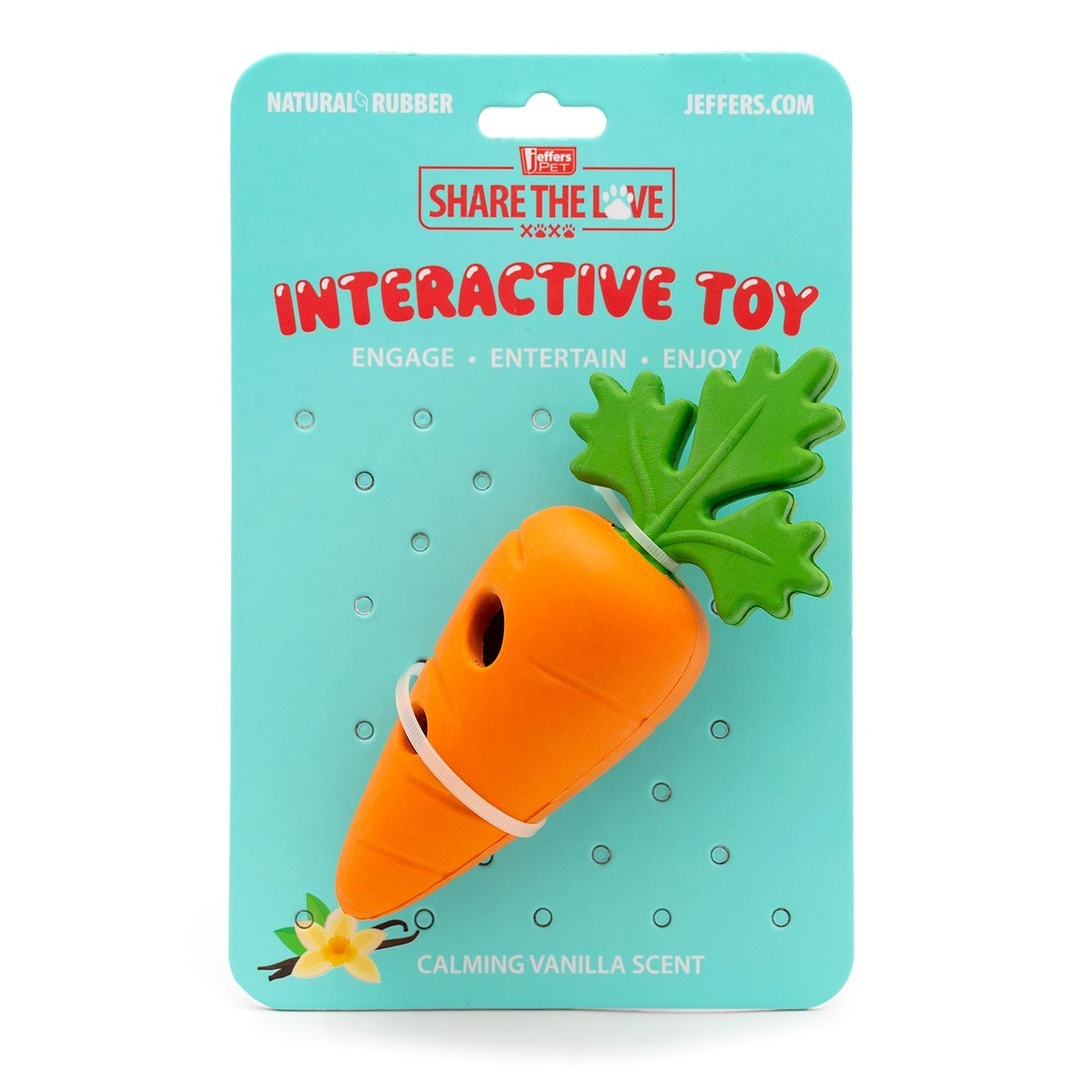 Jeffers Baby Carrot Natural Rubber Treat Dispensing Dog Dental