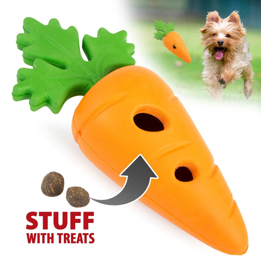 Jeffers Baby Carrot Natural Rubber Treat Dispensing Dog Dental
