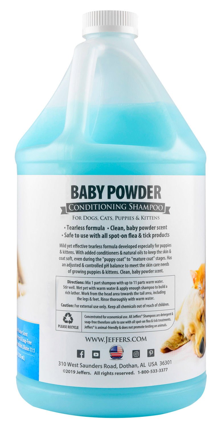 Jeffers Pet Baby Powder Tearless Conditioning Shampoo for